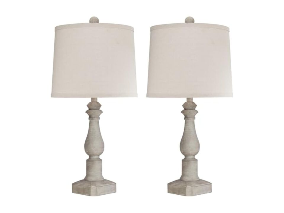 Farmhouse Rustic Traditional Resin Home Decor Lamps Set Of 2 For Living Room