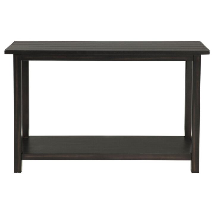 Ayne Console Table, 1 Bottom Shelf, Classic Black Wood Frame, 47 Inch