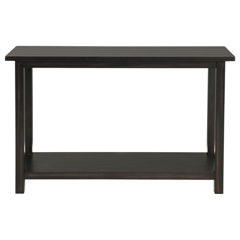 Ayne Console Table, 1 Bottom Shelf, Classic Black Wood Frame, 47 Inch