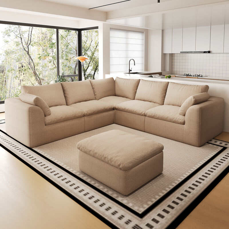 Slelt V‑Shaped 6‑Seat Modular Sectional Sofa image number 1