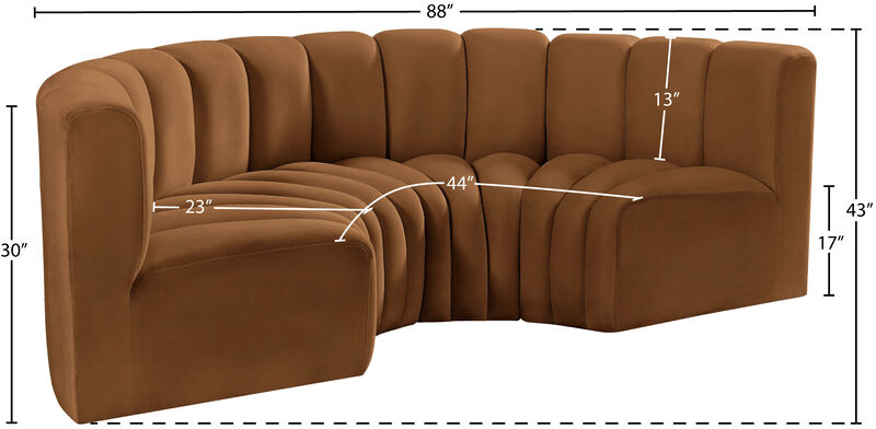 Meridian Furniture Arc Saddle Velvet Modular Sofa image number 9