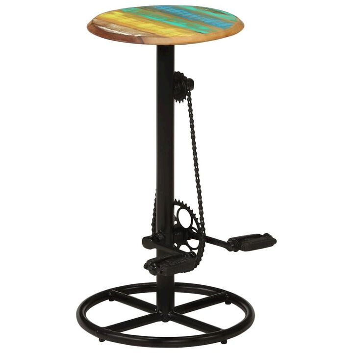 Bar Chair Set of 2 Multicolor top with black steel frame