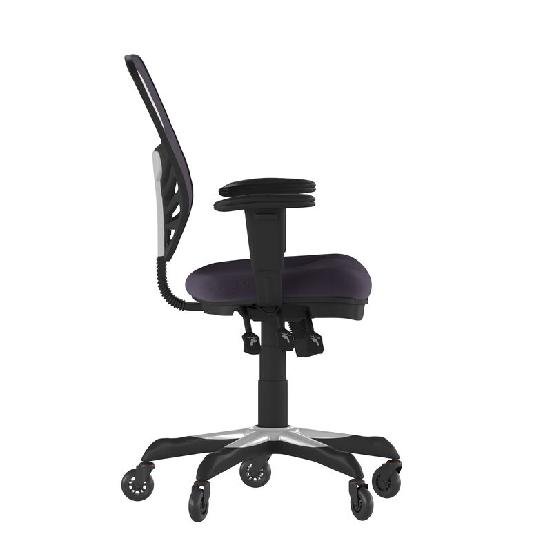 Nicholas Mid-Back   Mesh Multifunction Executive Swivel Ergonomic Office Chair with Adjustable Arms and Transparent Roller Wheels