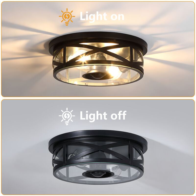 12.60" Modern 2-Light Motion Sensor Outdoor Flush Mount Light image number 5