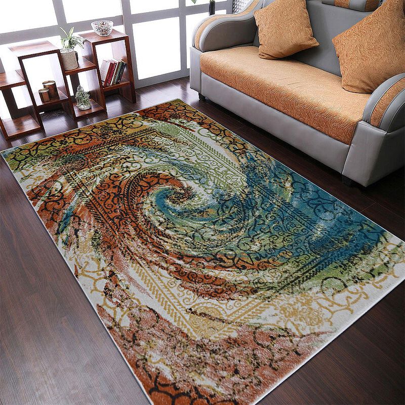 RUGSOTIC CARPETS MACHINE MADE HEATSET POLYPROPYLENE AREA RUGS  - Rectangle Shape, Contemporary Modern Design, Midium Pile Machine Made Area Rugs (M00050) image number 1