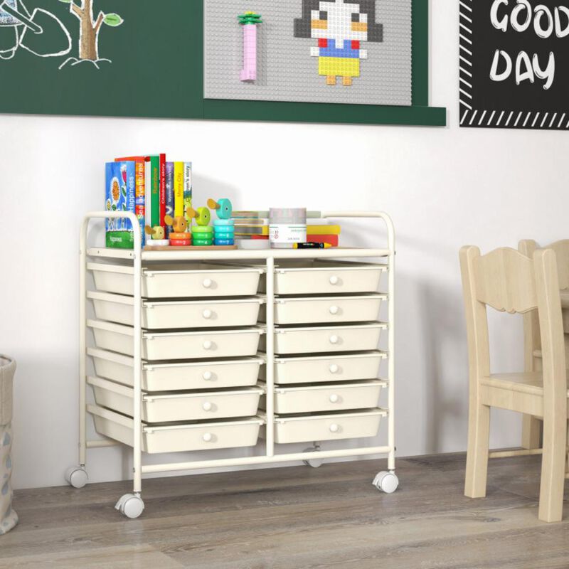 Hivvago 12 Drawers Rolling Storage Cart for Home and Office