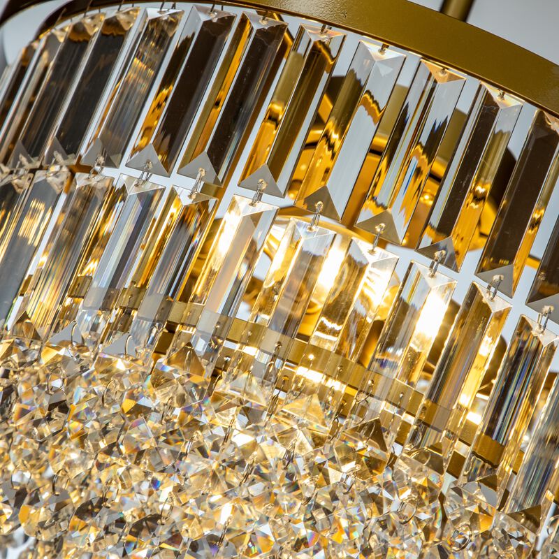 3 Lights 16" Traditional Gold Chandelier With Clear Crystal Accents image number 3