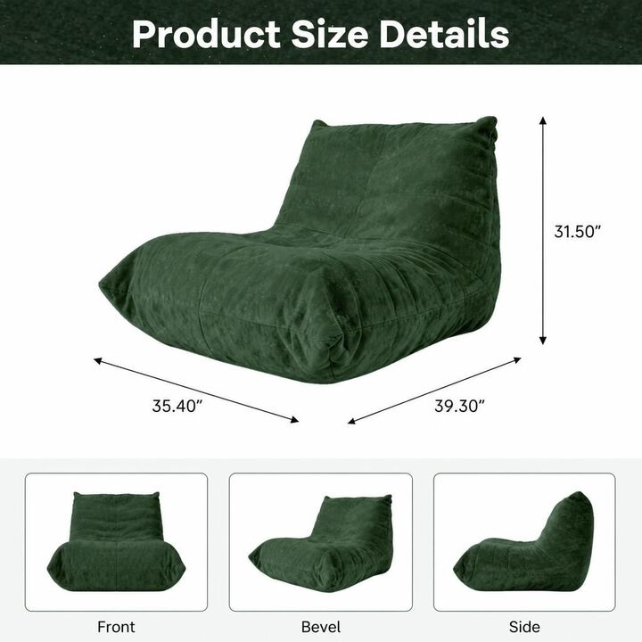 GOODSILO Ergonomic Bean Bag Chair with 5-Way Targeted Body Support for Reading, Working and Relaxing in Home Living Spaces