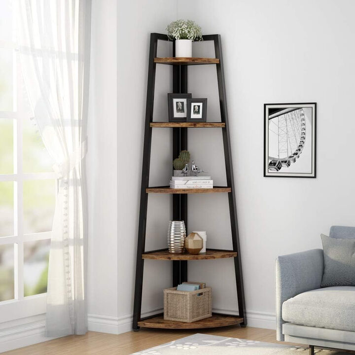 Tribesigns 5-Tier Corner Shelf 70" Ladder Shelf Small Bookshelf