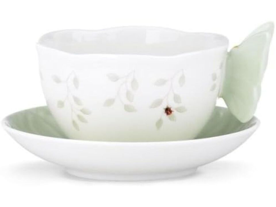 Lenox Butterfly Meadow Fig Grn Cup & Saucer