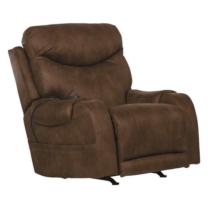 Catnapper Recharger Power Rocker Recliner with Power Adjustable Headrest & Lumbar