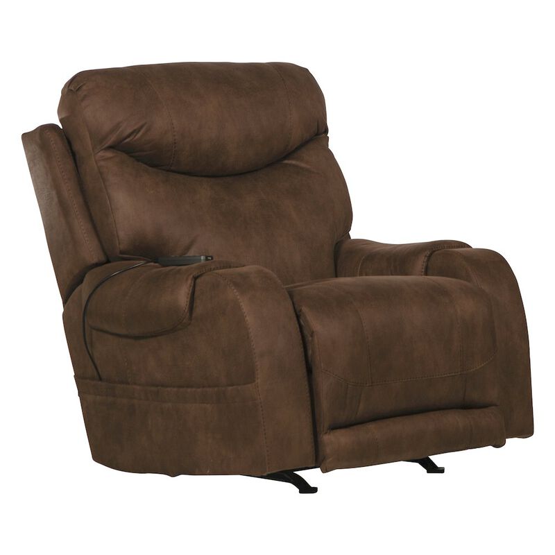 Catnapper Recharger Power Rocker Recliner with Power Adjustable Headrest & Lumbar