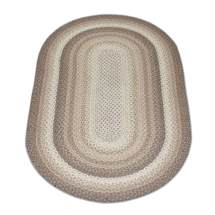 Earth Rugs C-776 Natural Oval Braided Rug 3 Feet X 5 Feet