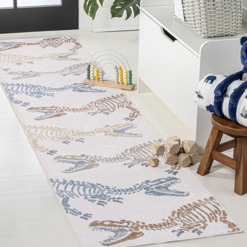 Kingdarr T-Rex Modern Kids Machine-Washable Area Rug