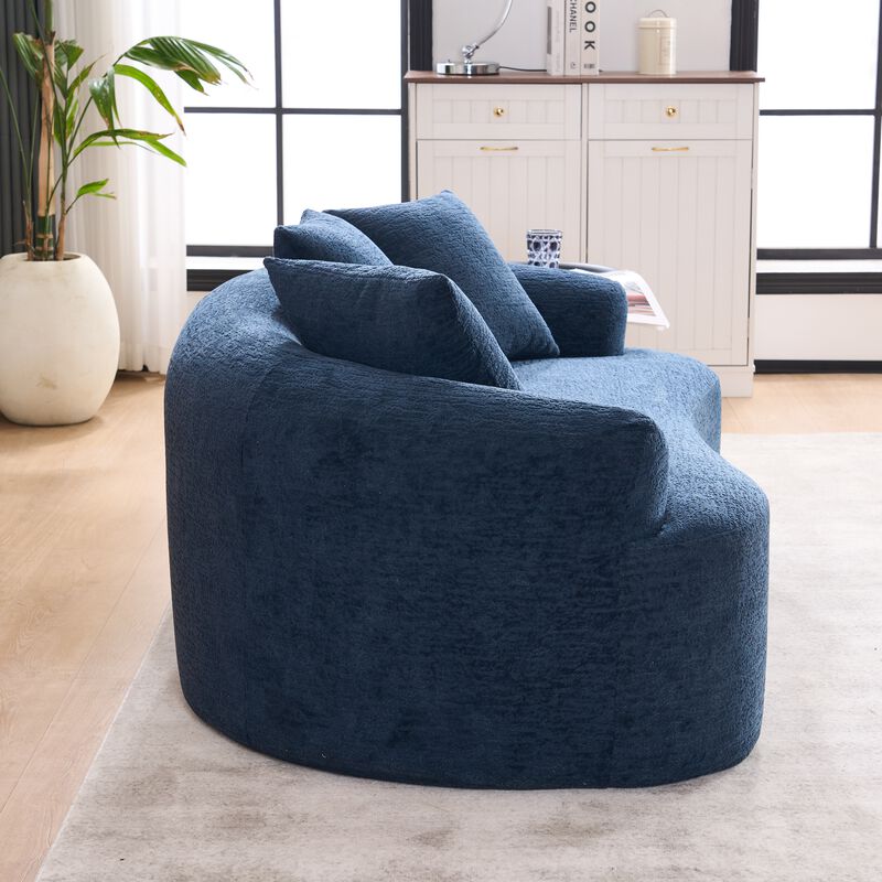 TATEUS Curved Chenille 30D Sponge Loveseat