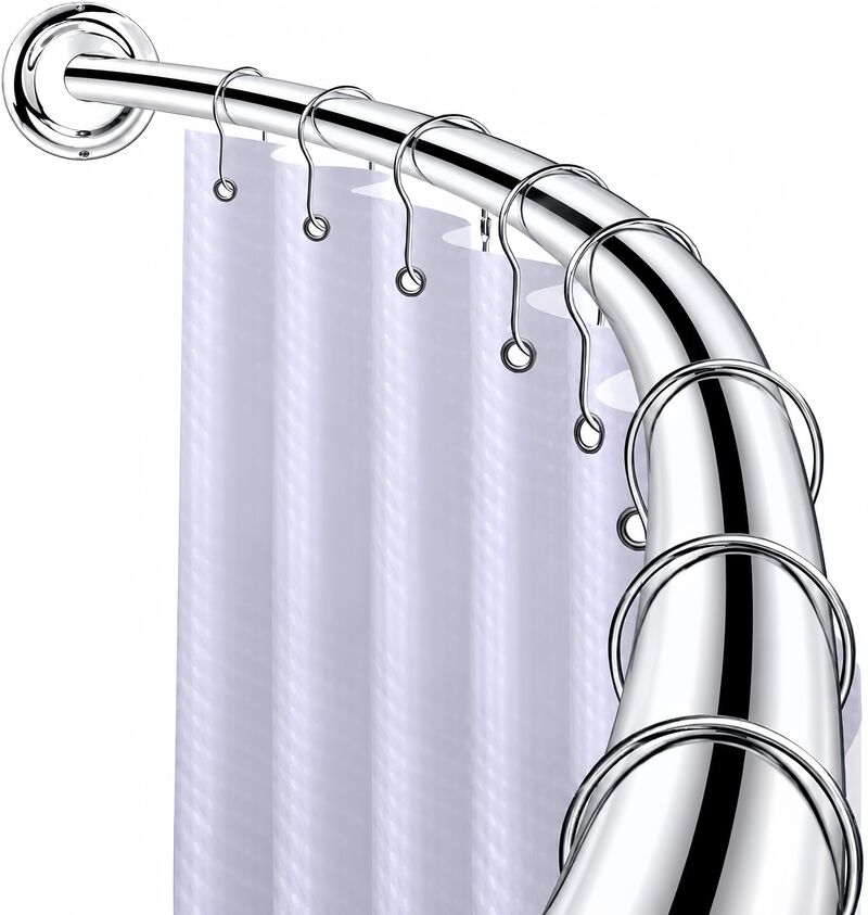 Utopia Alley Signature Aluminum Series Curved Shower Curtain Rod - Rustproof Aluminum Wall Mount Rod, Adjustable 45 to 72 Inch, Adds Up to 8 Inches of Extra Shower Space image number 0