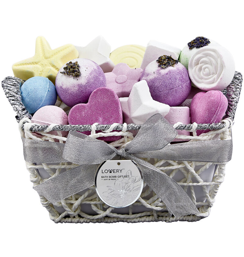 Lovery Bath Bombs Gift Set - 17 Large Bath Fizzies with Shea and Coco Butter image number 0