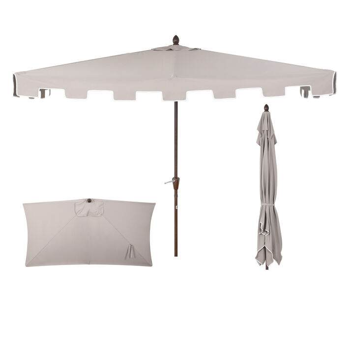 Sidney Classic MidCentury Rectangular Half Market Patio Umbrella with Crank, Wind Vent and UV Protection