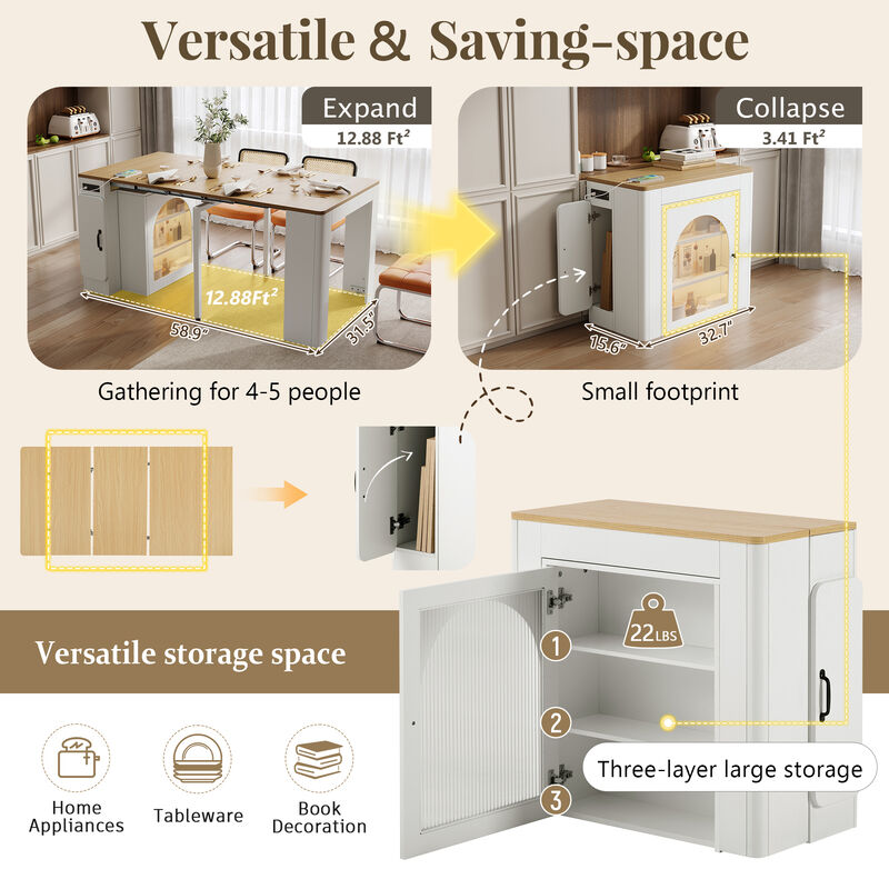 Merax Modern Extendable Dining Table: Versatile & Smart
