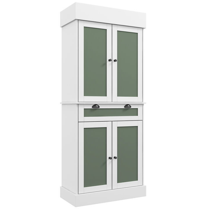 Kitchen Pantry Cabinet with 2-Door Sideboards and Adjustable Shelves-White