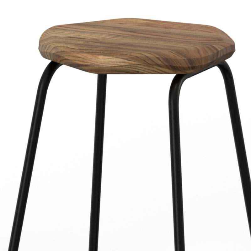 Orson Industrial Metal 26 inch Saddle Counter Height Stool (Set of 2) in Natural