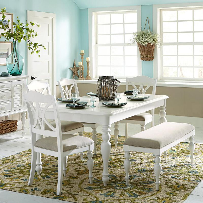Liberty Furniture Summer House 6 Piece Rectangular Table Set in Oyster White image number 2