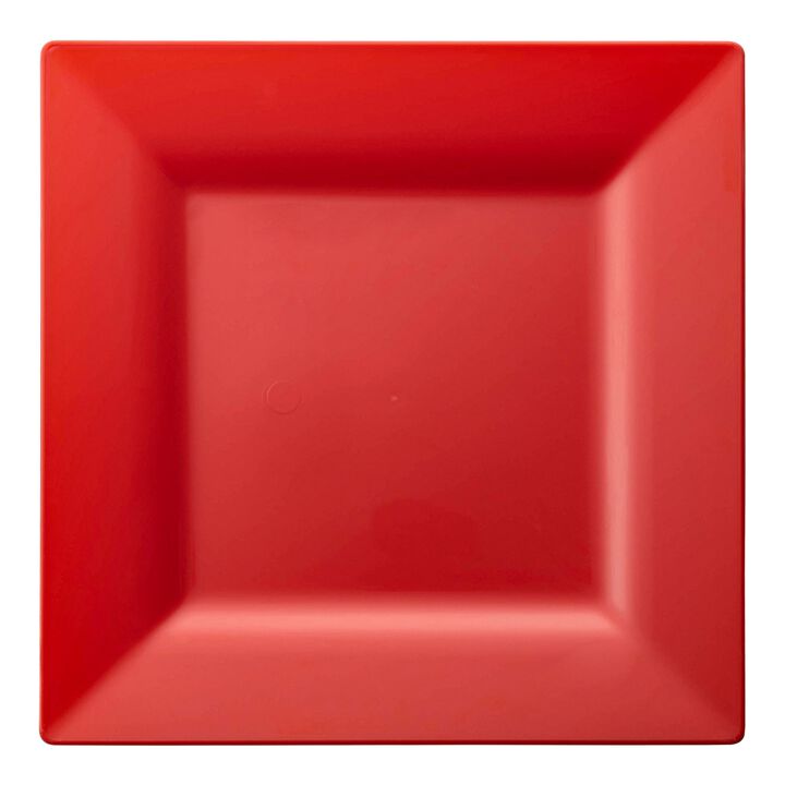 6.5" Red Square Plastic Salad Plates (120 Plates)