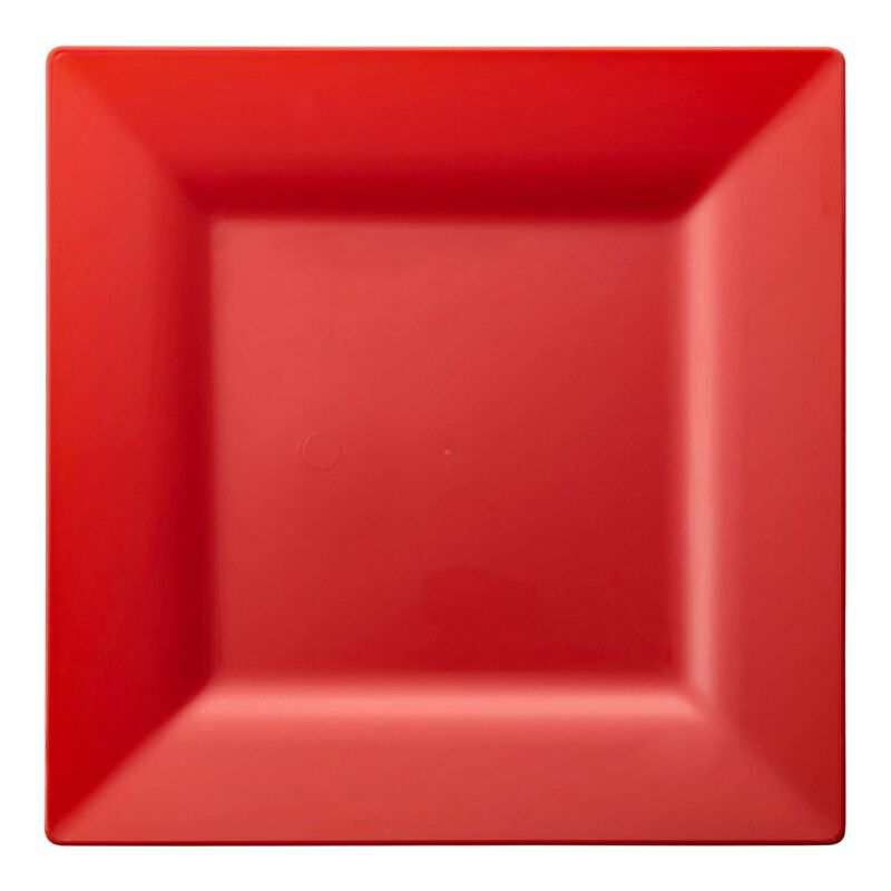 6.5" Red Square Plastic Salad Plates (120 Plates) image number 0
