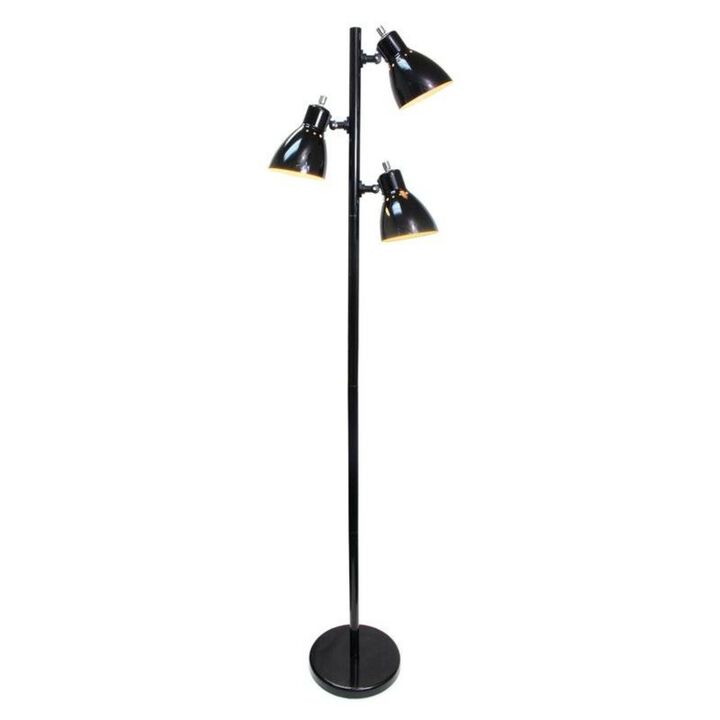 QuikFurn 64-inch Black 3-Light Tree Lamp Spotlight Floor Lamp