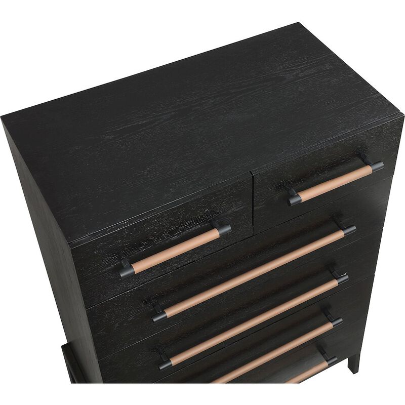 Meridian Furniture Kaya Black Vegan Leather Chest