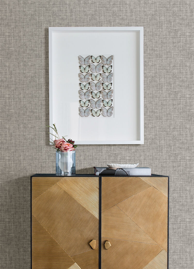 Emerson Grey Linen Wallpaper (Set of 2) image number 1
