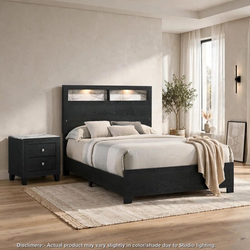 Bedroom Set, Wood, 2 Piece Set with Nightstand image number 1