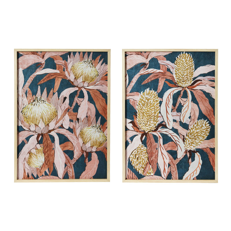 Floral Prints with Solid Wood Frame, Set of 2 image number 0