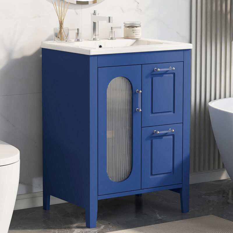 Merax Bathroom Vanity with Smooth Ceramic Sink