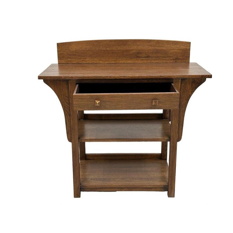 Crafters and Weavers Mission 2 Drawer And Open Shelves Sideboard / Console Table - Walnut