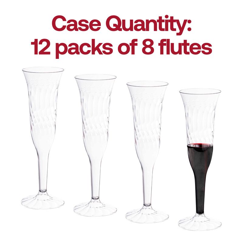 5 oz. Clear Plastic Champagne Flutes (96 flutes) image number 4