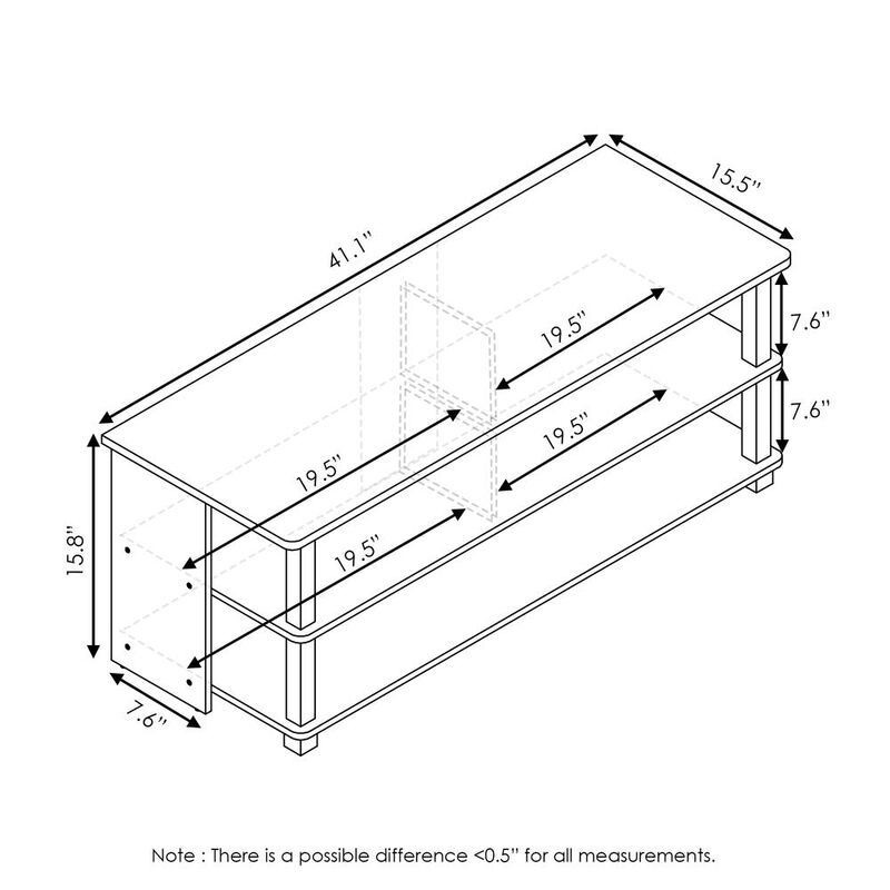 Sully 3-Tier TV Stand for TV up to 50, Espresso/Black, 17077EX/BK