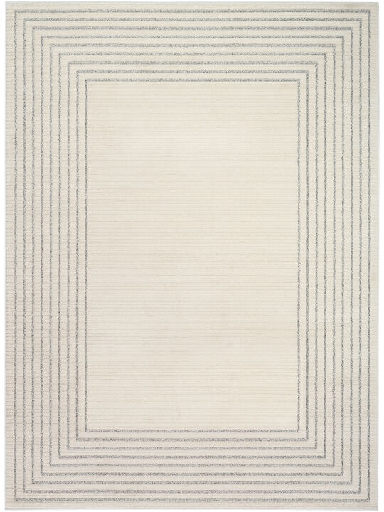 Ivory Hues IVH03 Ivory/Gray 7'10" x 9'10" Rug