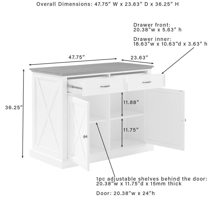 Crosley Furniture Clifton Kitchen Island W/Camille Stools