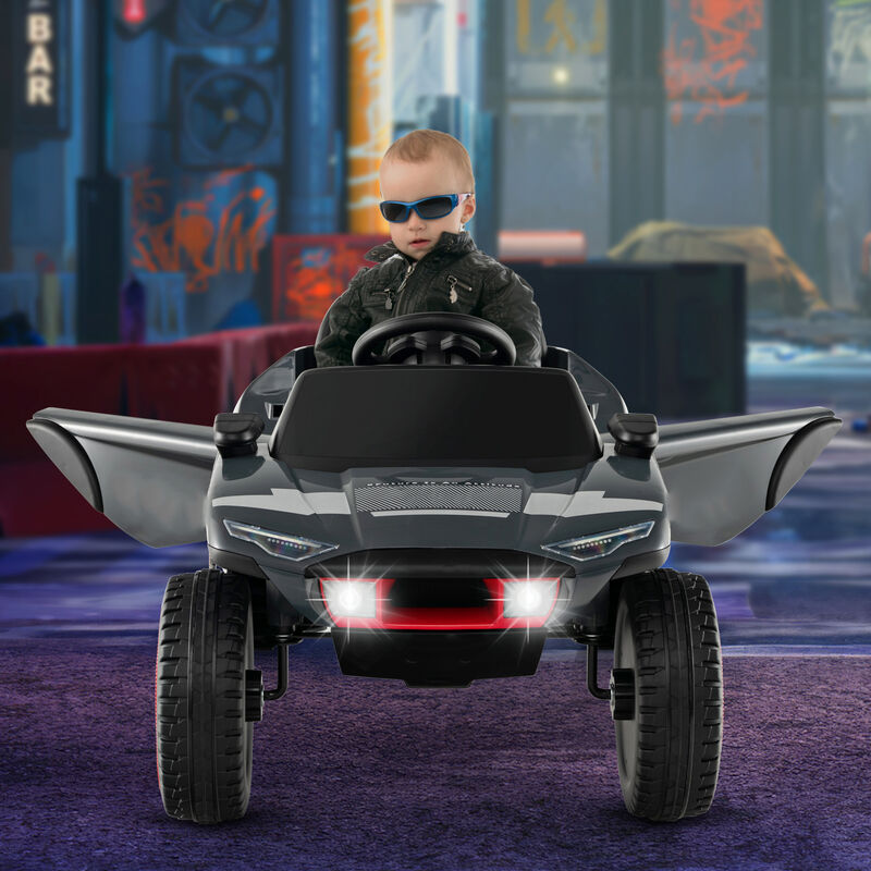 Electric Ride On Car for Kids with Remote Control Racing Design-Grey image number 4