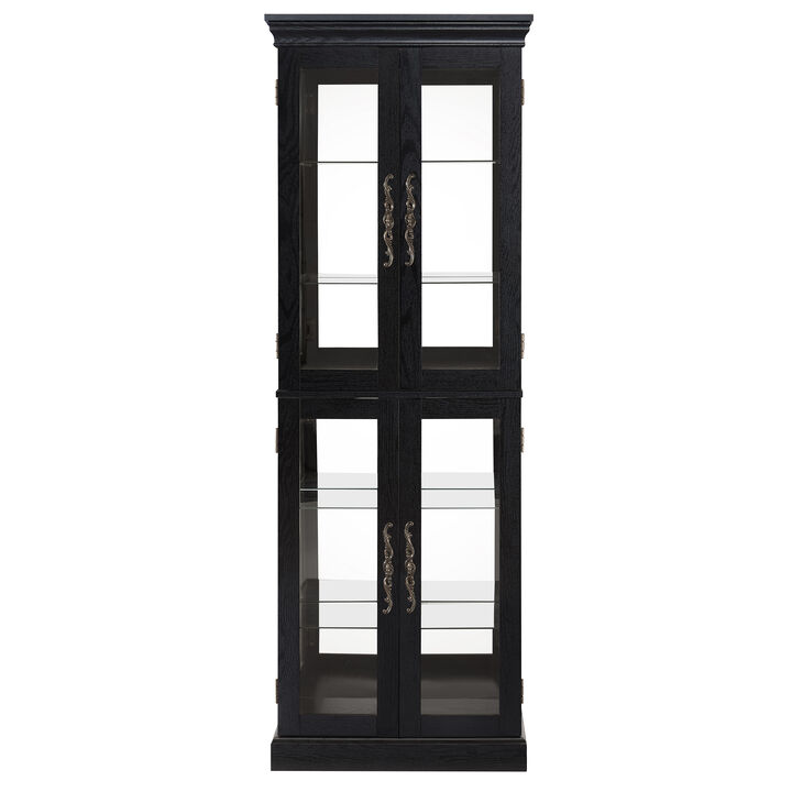 Merax Exquisite Illuminated Display Cabinet with Adjustable Glass Shelves