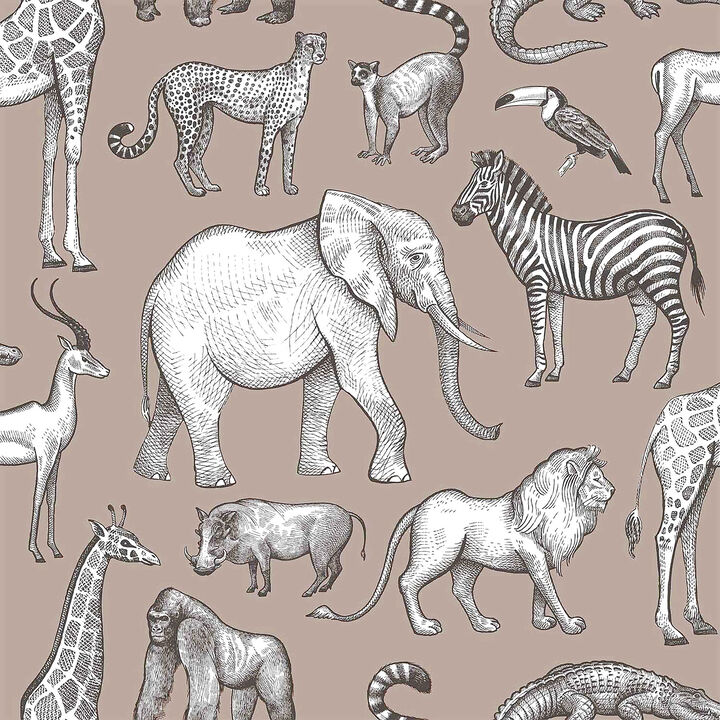 Kenji Light Brown Safari Wallpaper