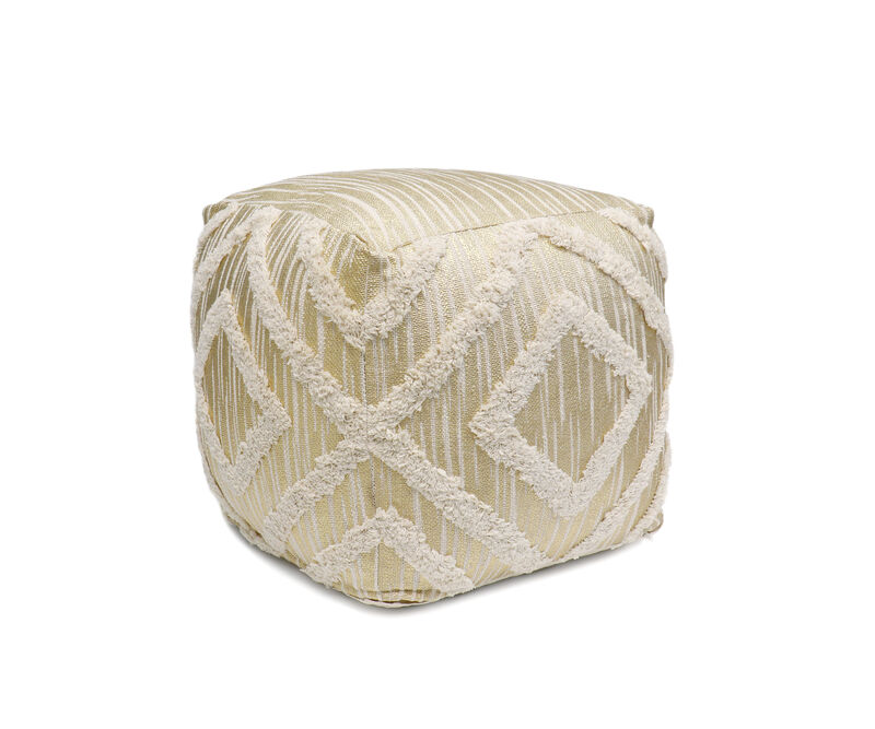 Pasargad Home Grandcanyon Cotton Shaggy Pouf image number 0