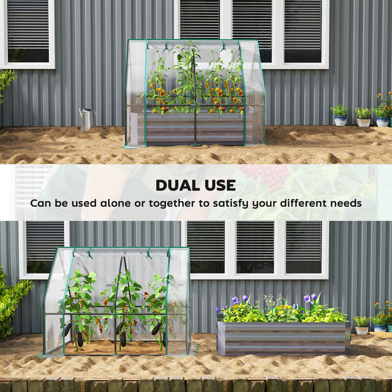 Hivvago Raised Garden Bed with Mini Greenhouse 4x3x1 ft image number 3