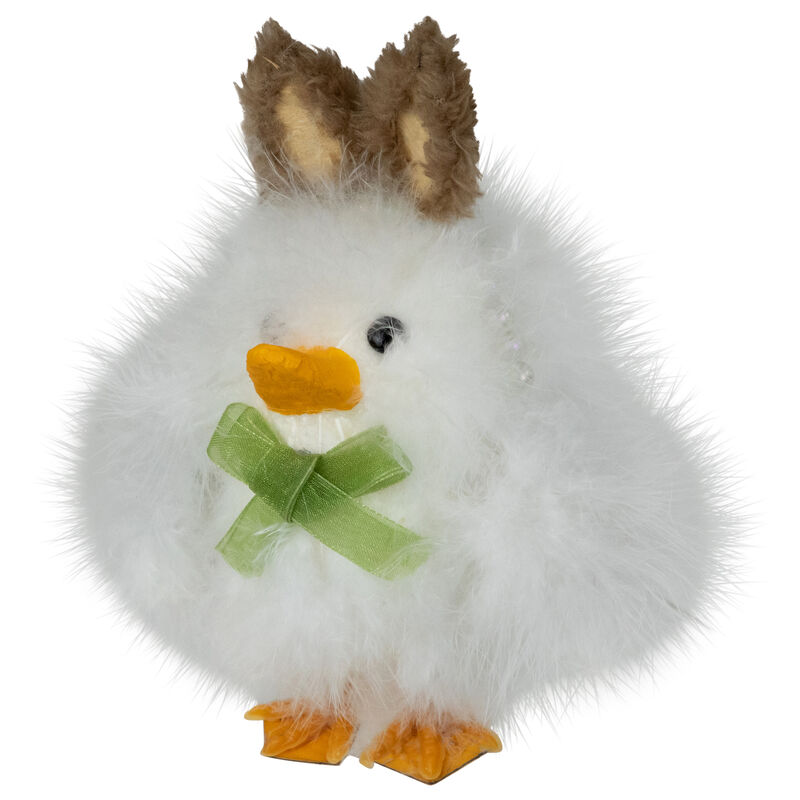 Duck with Bunny Ears Easter Figurine - 5.5" - White