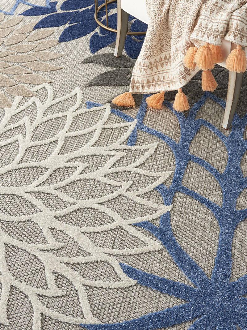 Aloha ALH05 Blue/Multicolor 7'10" x Round Rug