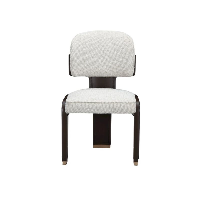 Michael Amini West Kensington Dining Side Chair, Set of 2 - Buff/Medium Espresso