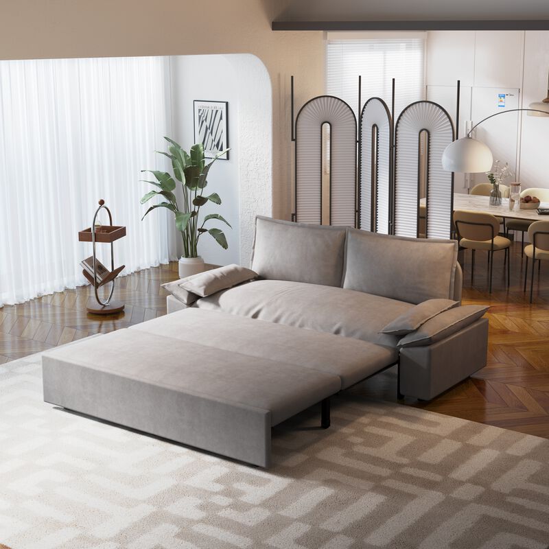 Merax Multi-Functional Velvet Sleeper Sofa Bed