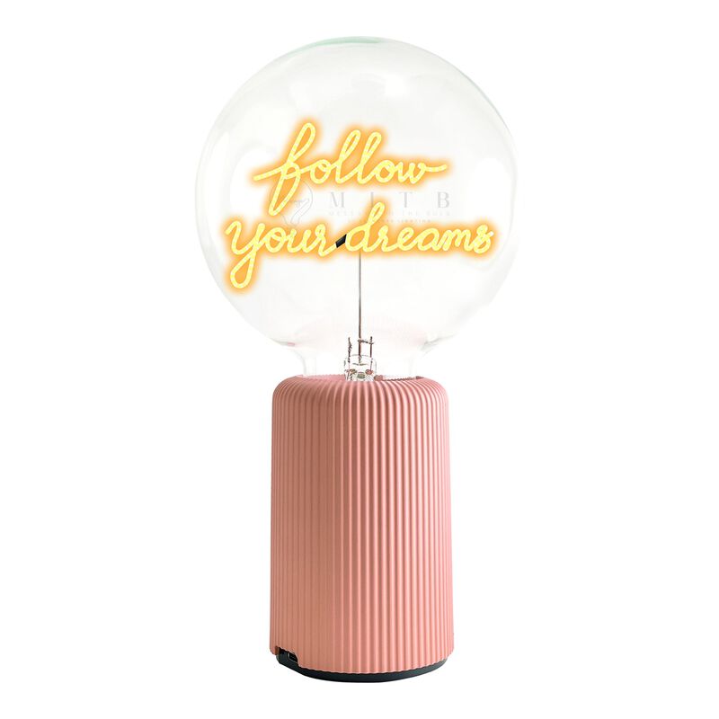 Bulb FOLLOW YOUR DREAMS Amber with Base Table Lamp PORTABLE Pop image number 0