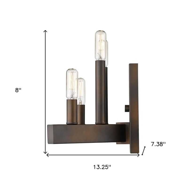 Hivvago Four Light Bronze Metal Vintage Wall Sconce